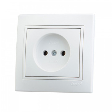 Розетка 1-м. с/п б/з Мира бел/бел.кер. Lezard