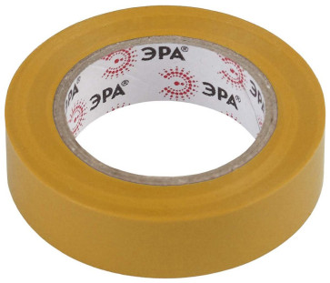 Изолента 15м х 10м ПВХ желтая ЭРА