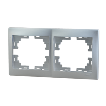 Рамка 2-м гориз. Мира метал. сер. Lezard 701-1000-147