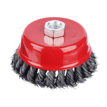 Щетка металлическая для УШМ ВАРЯГ 100мм/м14, крученая (чашка)