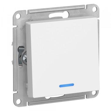 Выключатель 1-кл СП Schneider AtlasDesign 10А IP20 10AX механизм с подсв бел SchE ATN000113