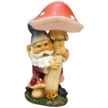 Светильник садовый Feron E70 "Гном с грибом" на солнечной батарее, 1 желтый LED