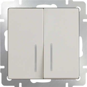 Выключатель 2 клавиш.слонов.кость с подсветкой WERKEL