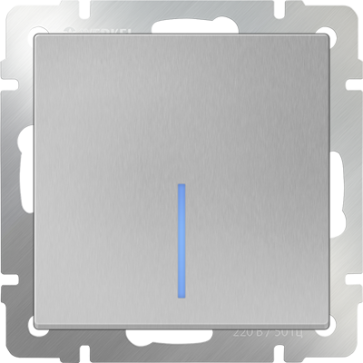 Выключатель 1 клавиш. серебро с подсветкой WERKEL