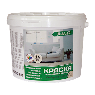Краска ВД для стен и потолков влагостойкая 1,4 кг Эмальер