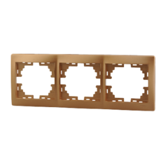 Рамка 3-м гориз. Мира метал/зол.. Lezard