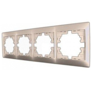 Рамка 4-м гориз. Мира метал/сер. Lezard