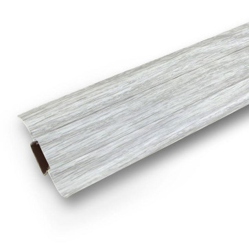 Плинтус Ясень белый с кабель каналом и мягким краем 