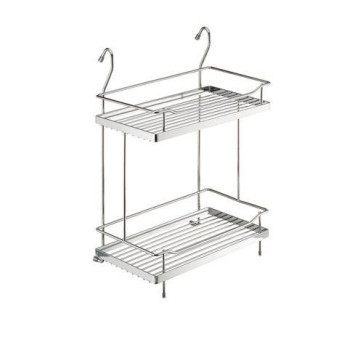 Полка двухъярусная (300х185х430 мм) хром YJ-G205A