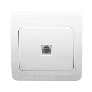Розетка телефонная белая1-м Валери RJ12