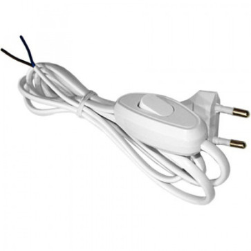 Шнур для бра с выкл. 6А 250В 1,7 м (ШВВП 2х0,75 белый) UNIVersal