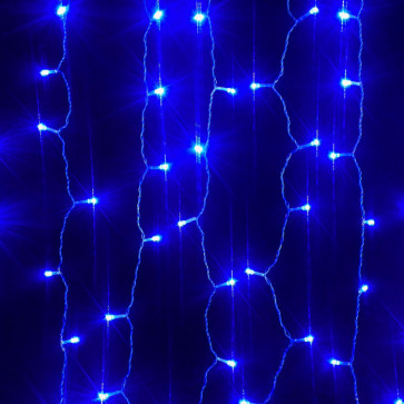 Гирлянда штора LED LC-3 192л. прозр. пров/соед.2Х2,5 СИНИЙ