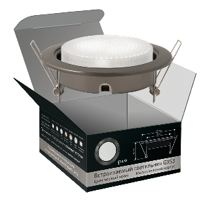 Светильник Gauss GX53 сатин-хром H4 38*106