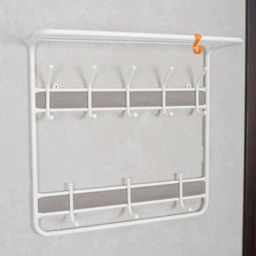 ВЕШАЛКА НАСТЕННАЯ С ПОЛКОЙ "УЮТ 22" (8 КРЮЧКОВ) 600*220*580 ММ БЕЛЫЙ (1) ВСПУ22 Б