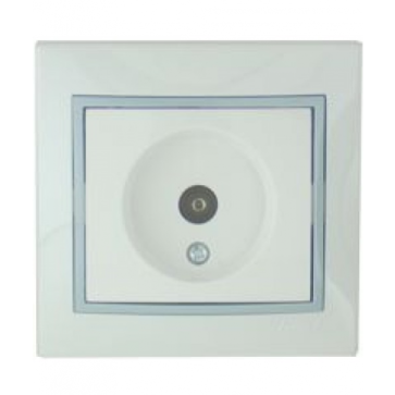 Розетка TV с/п Мира бел/сер. прох. Lezard