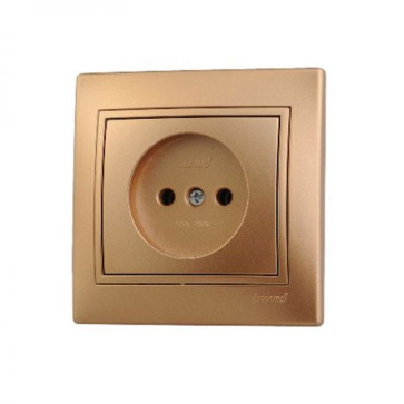 Розетка 1-м. с/п б/з Мира метал/зол.кер. Lezard