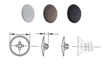 Заглушка для саморезов крест №2 d10 в ассорт.