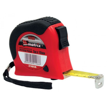 Рулетка 7,5 м х 25 мм Double fixation, обрезиненный корпус, двойная плавная фиксация MATRIX