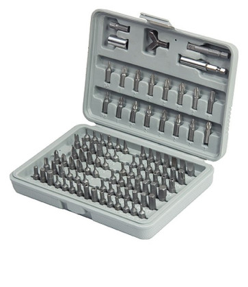 Набор бит, адаптеры для бит, CrV, 100 предм., в пласт, боксе SPARTA