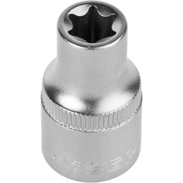 Головка торцевая 12 мм, ЗУБР "МАСТЕР" (1/4"), Cr-V, FLANK хроматированное покрытие