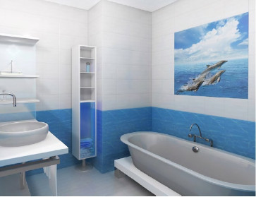 Панель ПВХ Дельфины фон