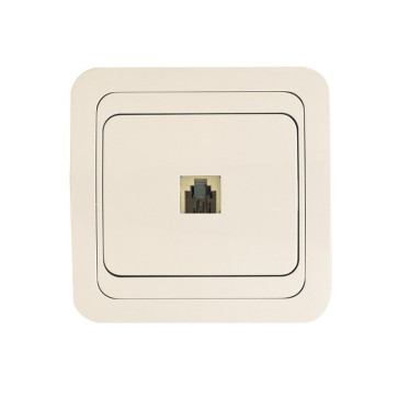 Розетка телефонная слон.кость 1-м Валери RJ12