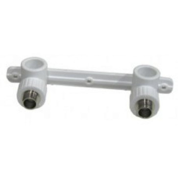 Уголок комб. гайка 20х1/2'' с креплением двойной БЕЛЫЙ (Россия)