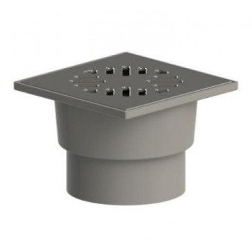 110 трап с вертик. спуском сухой затвор ПП мет. решетка 150*150 ТАТПОЛИМЕР