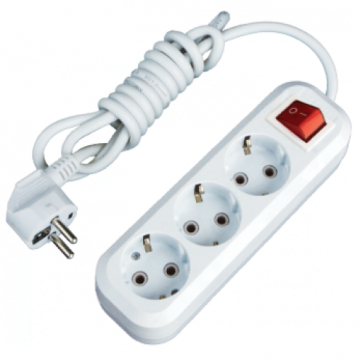 Удлинитель EKF 3гх2м 16А/3,5кВт ПВС 3х1 с выключателем