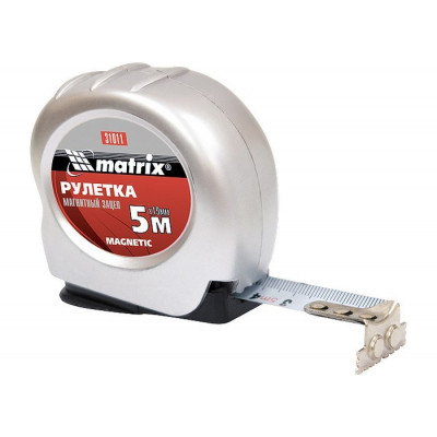 Рулетка 5 м х 19 мм, магнитный зацеп Magnetic MATRIX