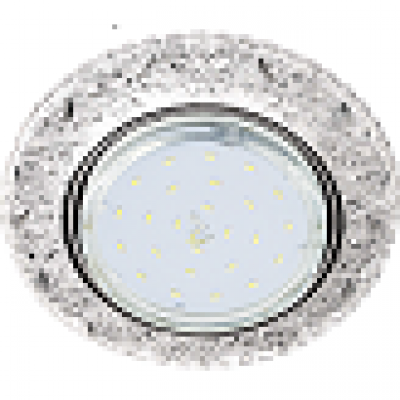 Светильник Ecola GX53 Н4 DL7040 искристый с подсветкой "Бабочки" Прозрачный/Хром
