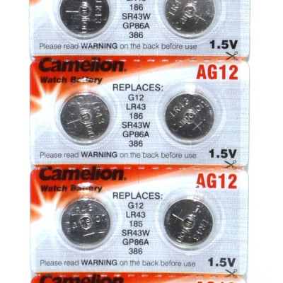 Элемент питания Camelion AG12 BL-10 Mercury Free(AG12-BP10(0%Hg),386A/LR43/186 батарейка для часов)