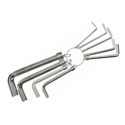 Набор ключей имбусовых HEX 1,5–10 мм, CrV, 10шт.,никелированный, на кольце SPARTA