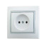 Розетка 1-м. с/п б/з Мира бел/сер. кер. Lezard 701-0215-121