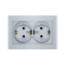 Розетка 2-ая с/з серебро Бриллиант СП, 16А, 220В (7949780) 