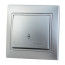Выключатель 1-кл. с/п Мира метал/сер. прох. Lezard
