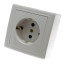 Volsten Розетка 1-мест c/з бел V01-31-R14-S