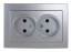 Розетка серебро с/п 2-я б/з NILSON THEME