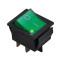 Выключатель клавишный ON-OFF, 250V, 16А (2*2с), зеленый с подсветкой, REXANT