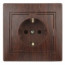 Розетка 1-м с/з с/у 16А-250В, Plano. венге