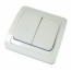 Выкл. с/п 2 кл. белый Валери