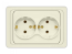 Розетка с/п 2 м с/з слоновая кость Валери
