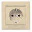 Розетка 1-м. с/п с/з Мира крем/крем.кер. Lezard