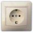 Розетка 1-м. с/п б/з Мира крем/крем. кер. Lezard 701-0303-121 