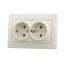 Розетка 2-м. с/п с/з Мира бел/бел.кер. Lezard