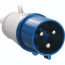 Вилка 013 2Р+РЕ 16А 220В IP44