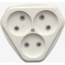 Розетка белая 3 мест с/у РС10-394, ток 10 А