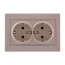 Розетка 2-м. с/п с/з Мира крем/крем.кер. Lezard