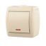 Выключатель 1-кл. о/п Ната крем. с инд. Lezard