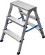 Двухсторонняя стремянка СИБИН 3 ступени, алюминиевая,